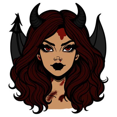 realistic beautiful female devil