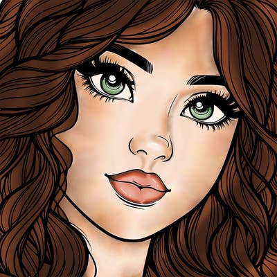 beautiful realistic girl close up to the camera with wavy hair,