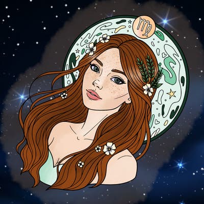 zodiac girl virgo head to shoulders