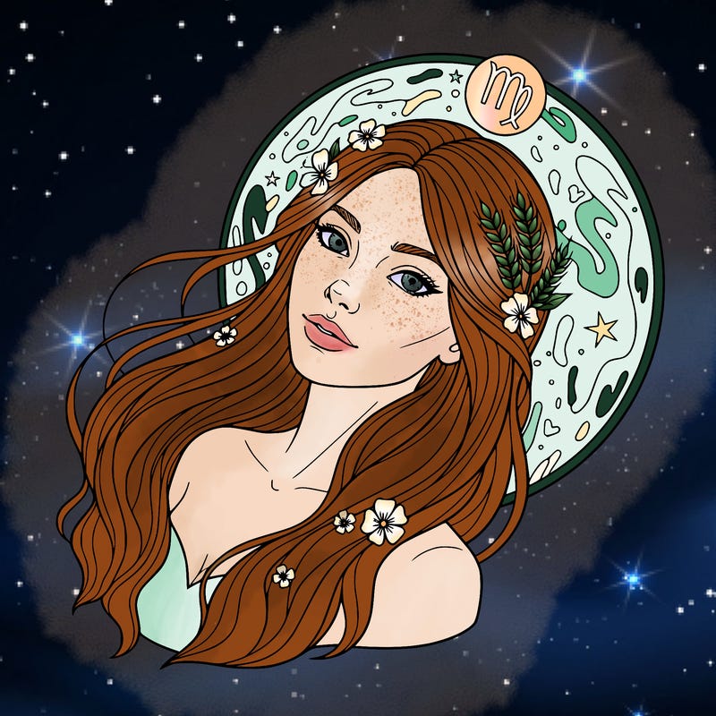 zodiac girl virgo head to shoulders