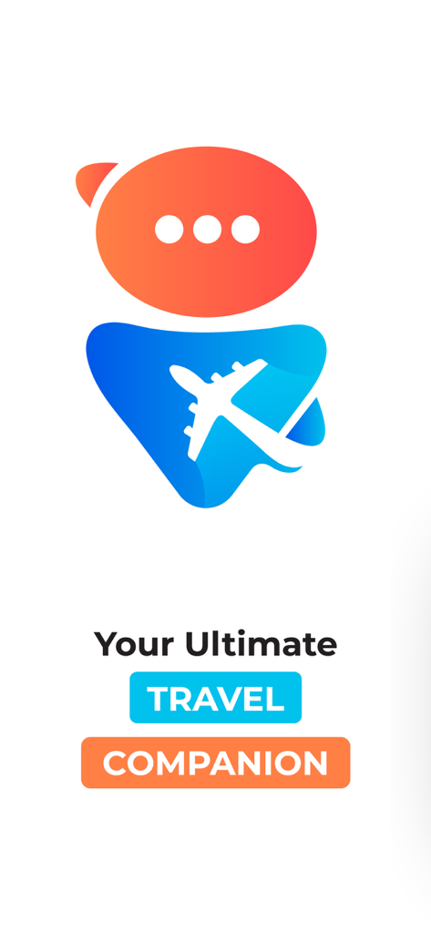 Travel AI - Chatbot - Logotipo de la aplicación Travel AI Chatbot con un icono de avión y el texto Tu compañero de viaje definitivo