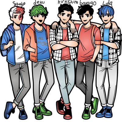 a group of friends who are teen boys