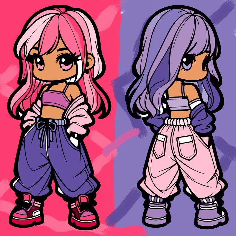 girl in crop top and baggy pants