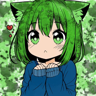 shy anime catgirl