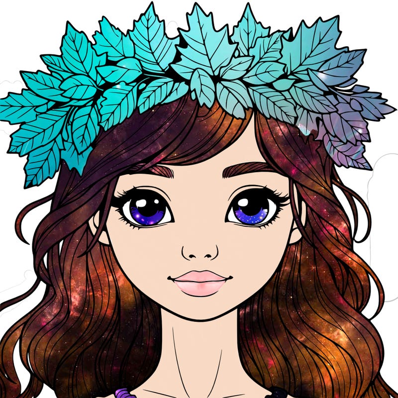 realistic girl with fall leaf crown