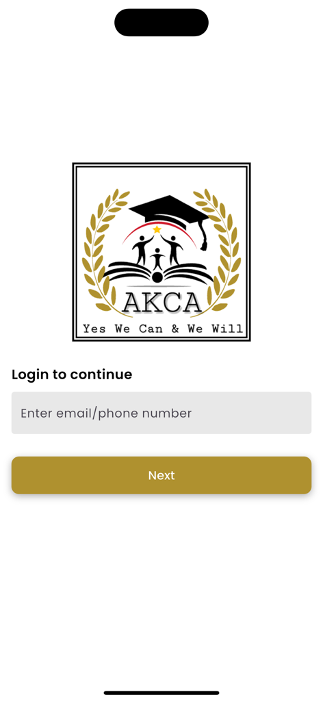 Login screen of Amol Kasar's AKCA education app featuring the academy logo and sign in fields.