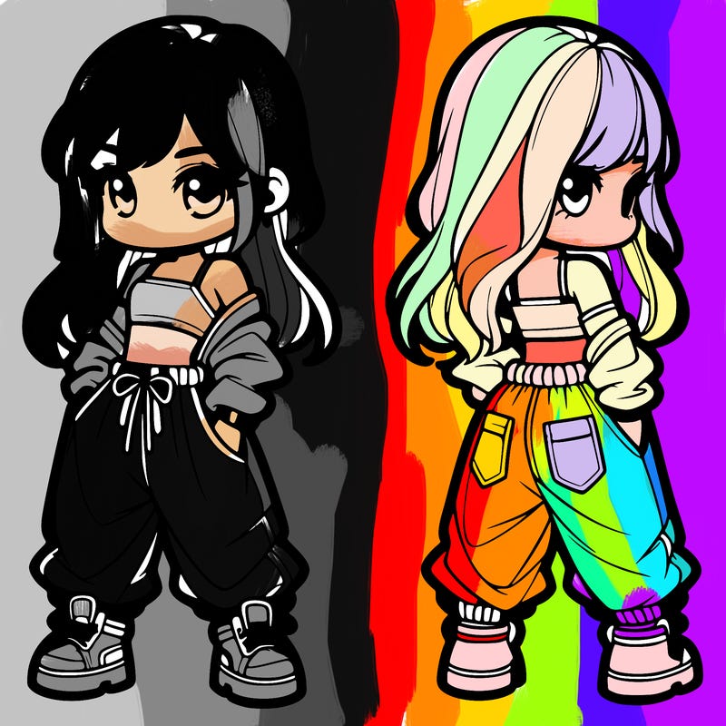 girl in crop top and baggy pants