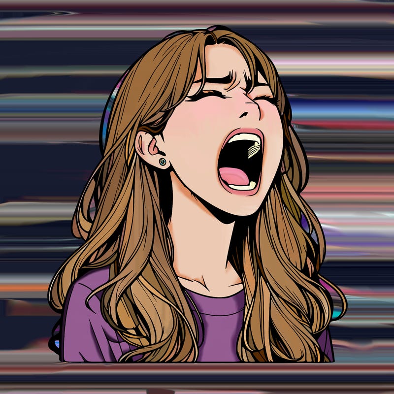 screaming realistic, girl