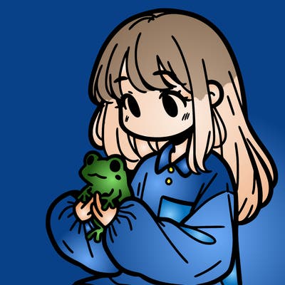 girl with long hair and a oversized shirt. and she is holding a frog