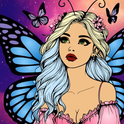 butterfly fairy realistic girl