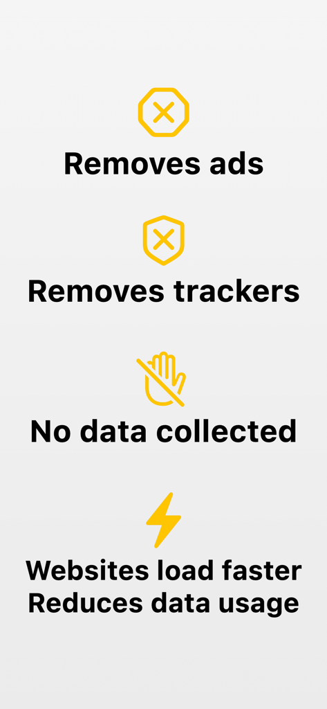 Key features of Bolt Ad Blocker including removing ads and trackers and increasing browsing speed