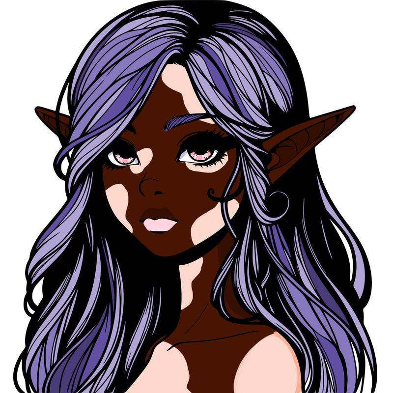 elf girl realistic dark fantasy