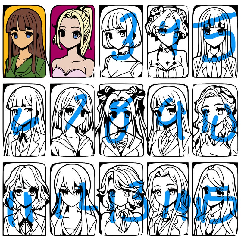 girls that look diffrent anime