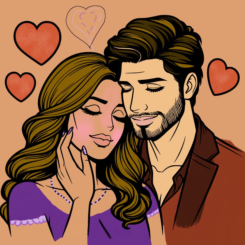 man and woman in love realistic