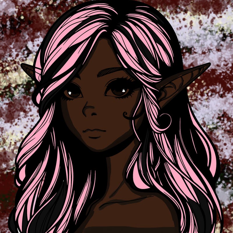 elf girl realistic dark fantasy