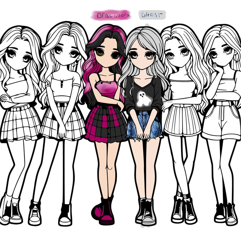 a group of girls realistic