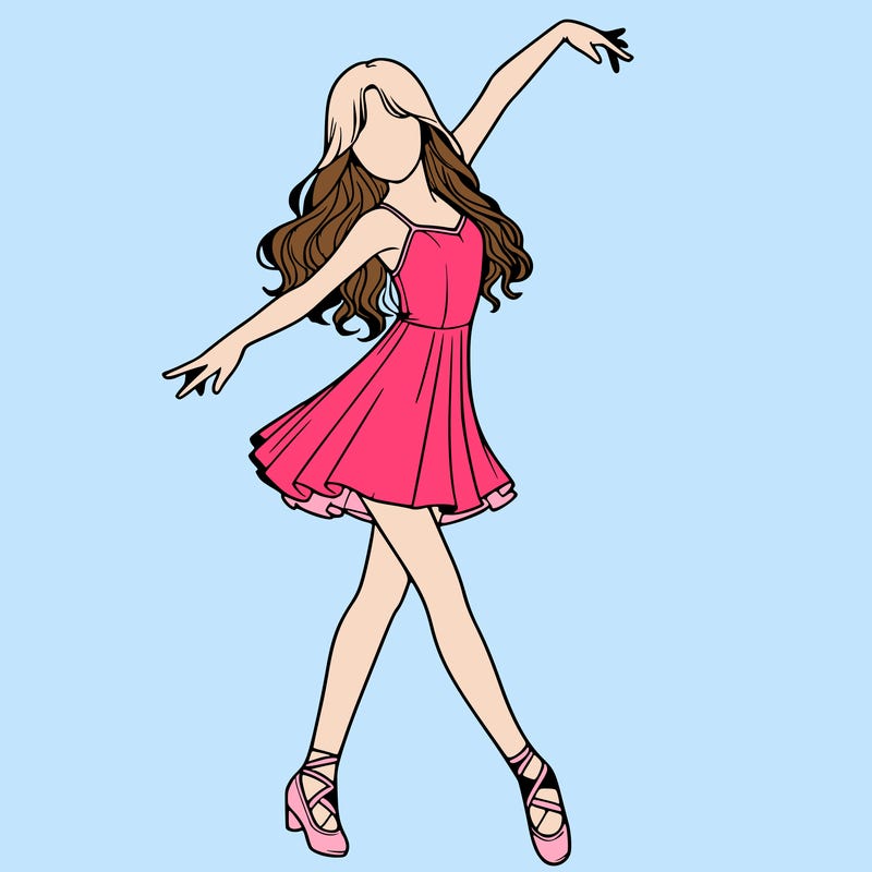 realistic girl, dance