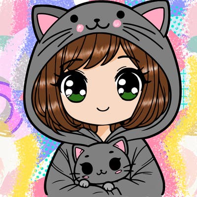 girl with cat hoodie