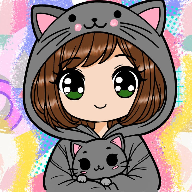 girl with cat hoodie