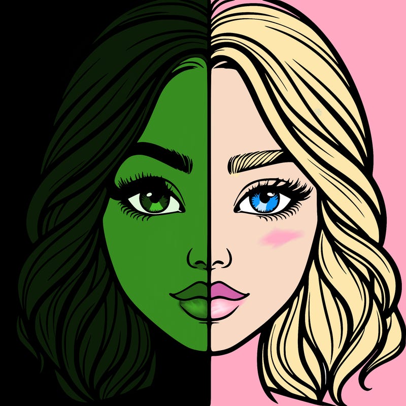 realistic girl split half