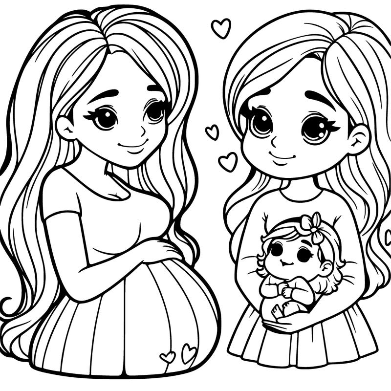 a pregnant woman with a baby girl