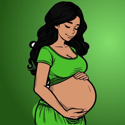 woman heavily pregnant realistic