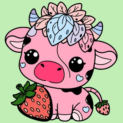 cute strawberry cow