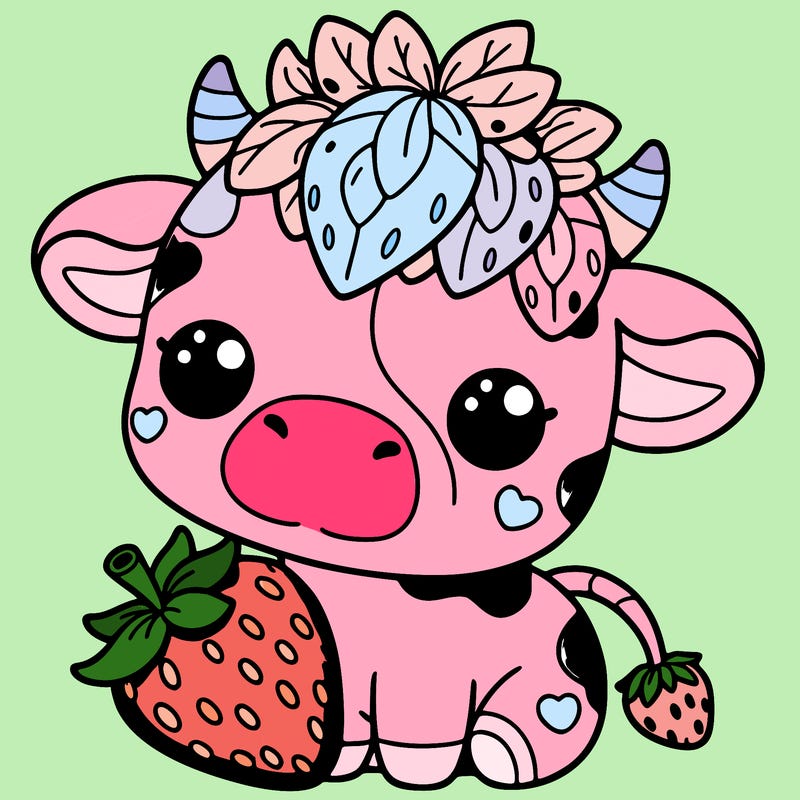 cute strawberry cow
