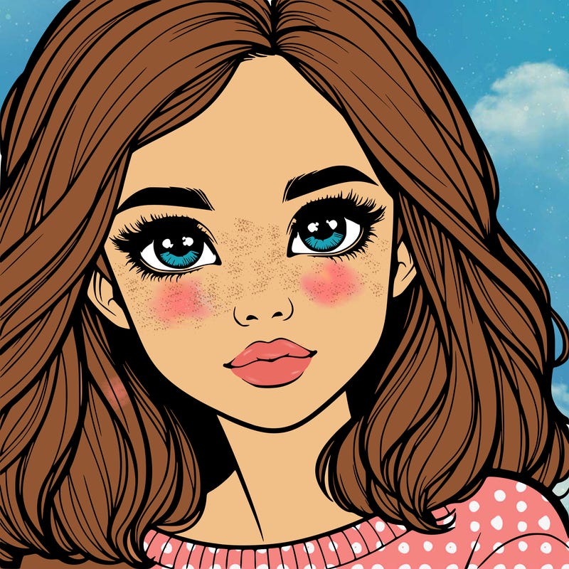 realistic girl whith cute eyes