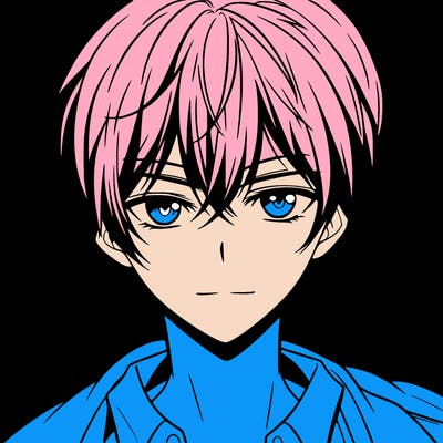 anima boy with handsome face