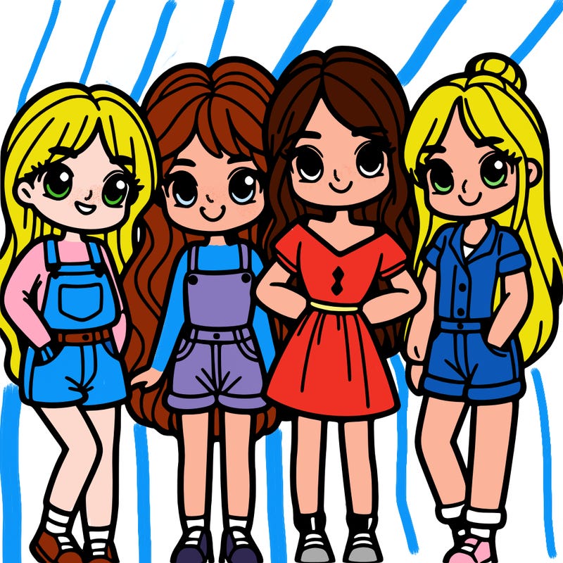 a group of four girls