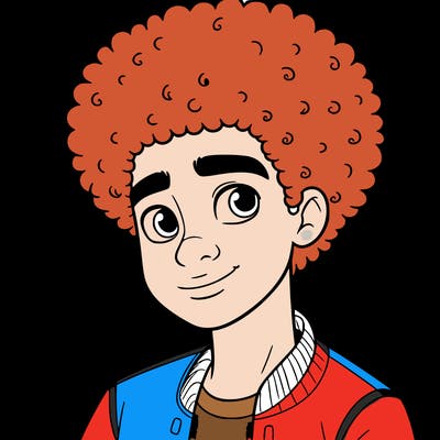 teen boy with afro