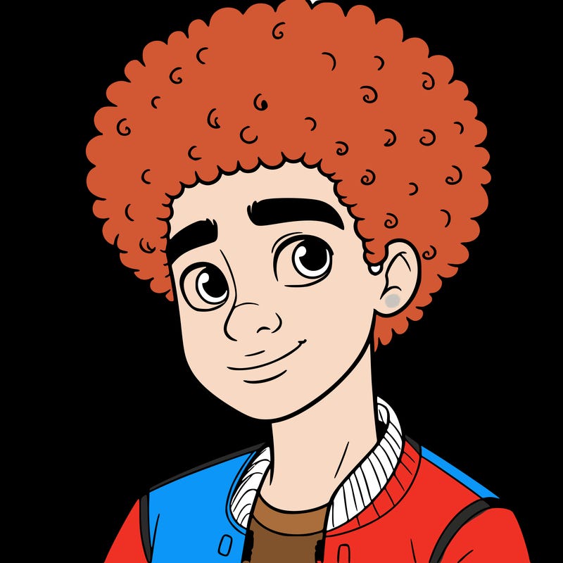 teen boy with afro
