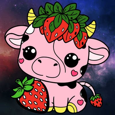 cute strawberry cow