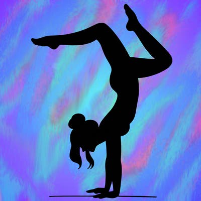 a woman doing a handstand