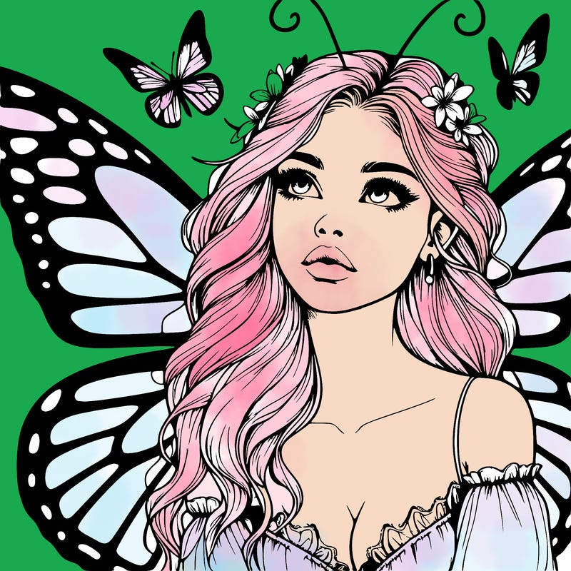 butterfly fairy realistic girl