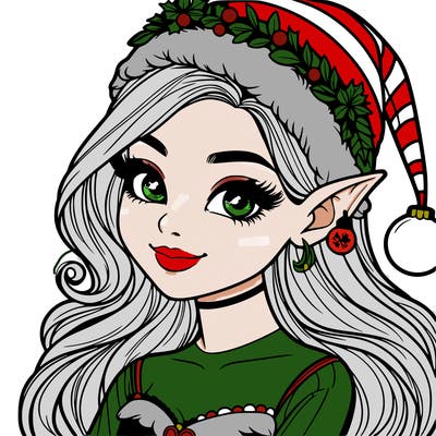 christmas girl elf realistic