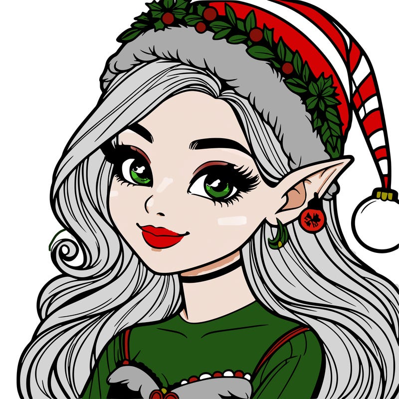 christmas girl elf realistic