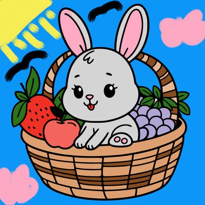 bunny in a fruit basket