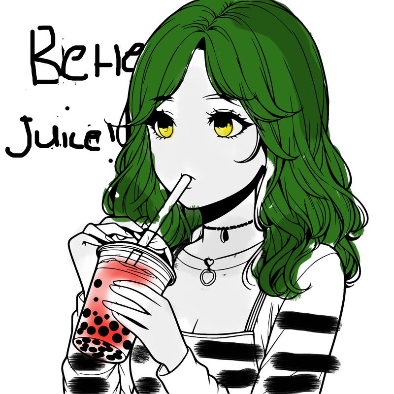 realistic girl drinking boba tea