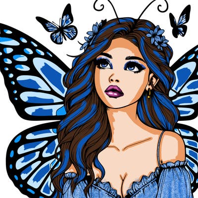 butterfly fairy realistic girl