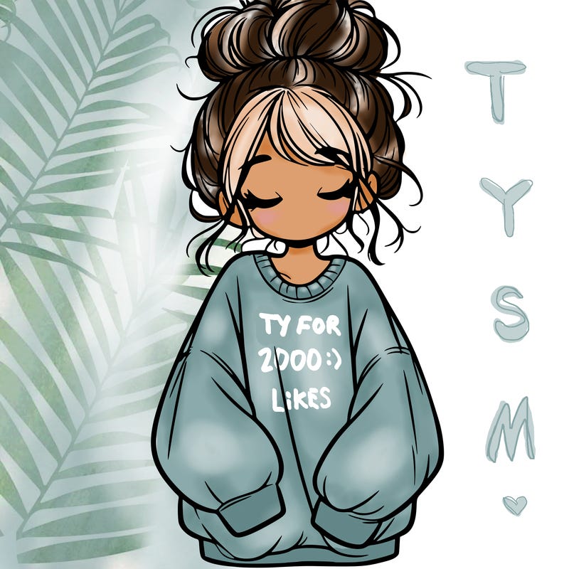 girl with baggy sweatshirt and messy bun