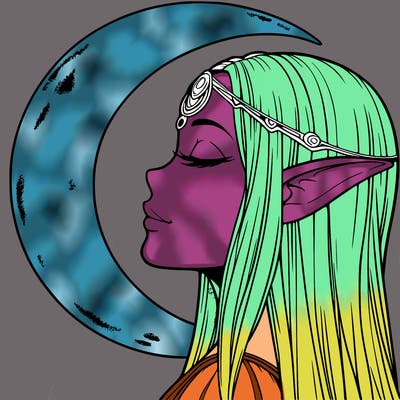 a realistic moon elf
