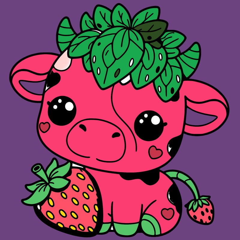cute strawberry cow