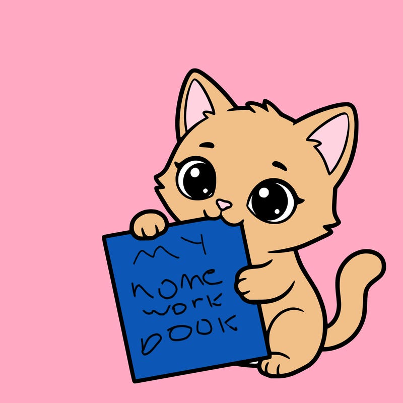 a small cat with a blank sheet of paper in its hand. the cat is sooooooo cute!