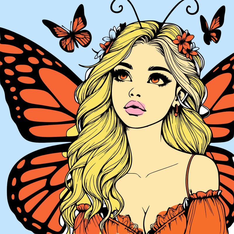 butterfly fairy realistic girl