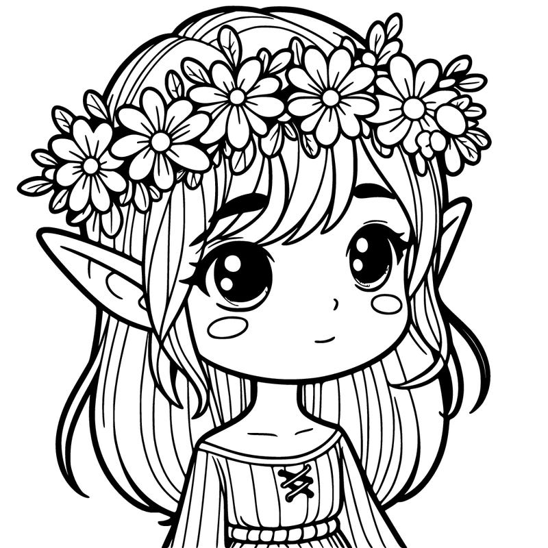 girl elf with flower crown