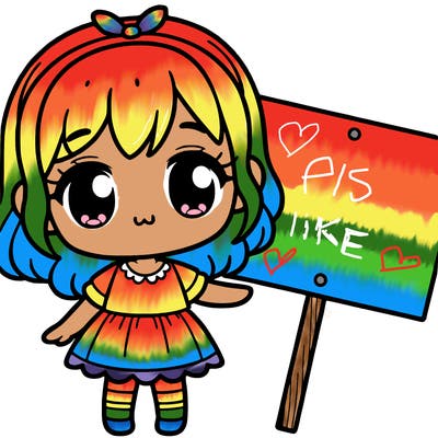 a cute girl with a sign