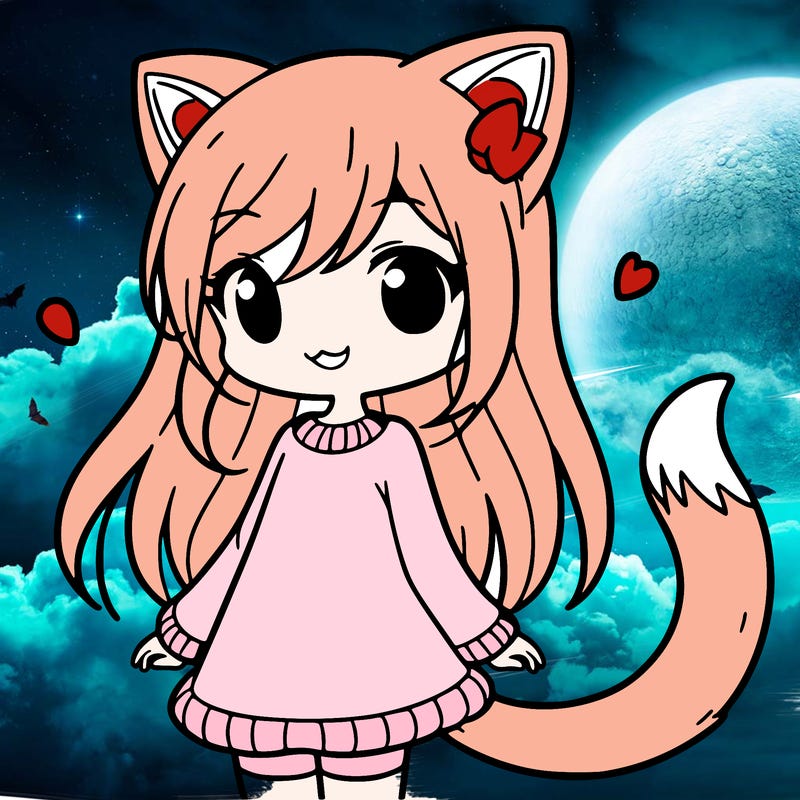 girl with cat ears and tail