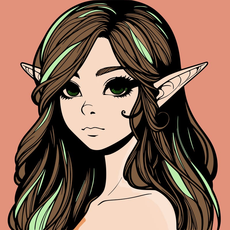 elf girl realistic dark fantasy